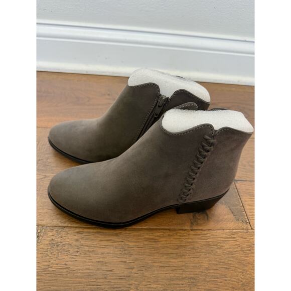Mia Jaice Heeled Ankle Lasso Bootie Leather Gray Brown Women's Sz 6 NWOB - Picture 3 of 6